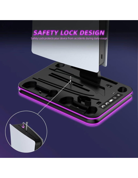 Estación de Carga y Enfriamiento PS5 WUXIDIXI con Dock RGB