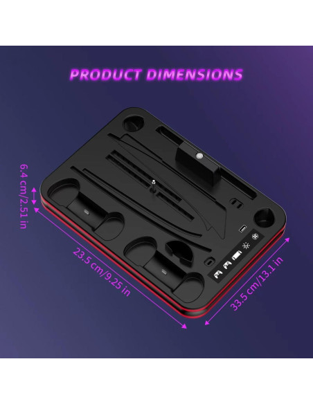 Estación de Carga y Enfriamiento PS5 WUXIDIXI con Dock RGB