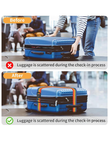 Correas de Equipaje BILIONE 4 Pcs 2 cm x 1.98 m Neón