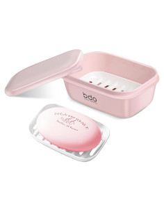 Estuche de Jabón de Viaje PEISAINOX Rosa a Prueba de Fugas