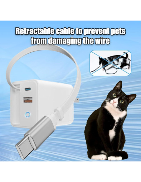 Cargador USB C Retráctil 65W Gan para iPad y Smartphones