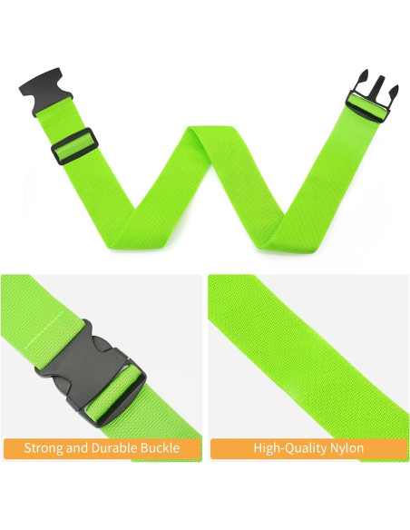 Correas de Equipaje BILIONE 4 Pcs 2 cm x 1.98 m Neón