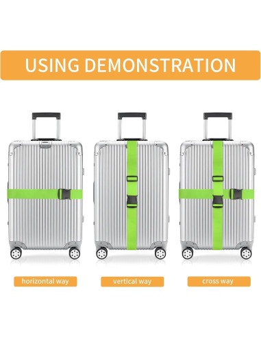 Correas de Equipaje BILIONE 4 Pcs 2 cm x 1.98 m Neón