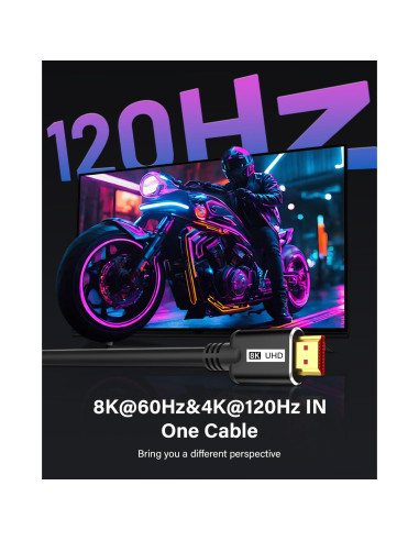 Cable HDMI 8K 3M 2Pack KOMGILK Alta Velocidad 48Gbps