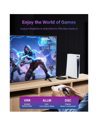 Cable HDMI 8K 3M 2Pack KOMGILK Alta Velocidad 48Gbps