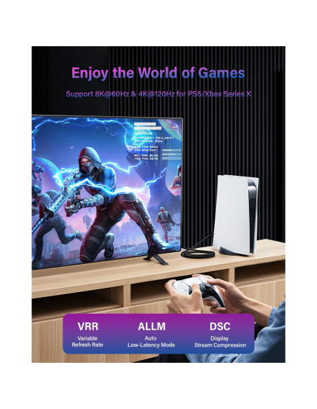 Cable HDMI 8K 3M 2Pack KOMGILK Alta Velocidad 48Gbps