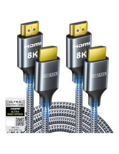 Cable HDMI 8K ARISKEEN 1.83m 2-Pack Alta Velocidad 48Gbps