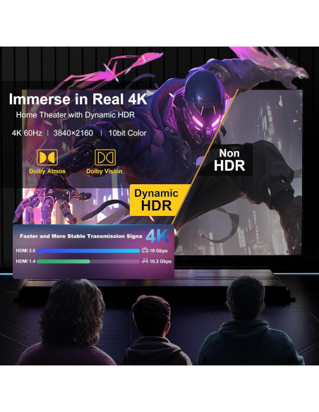 Cable HDMI de fibra óptica 30.48 m Adrenenjoyer 4K 60Hz