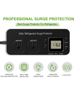 Protector de Sobretensión Ortis Doble Salida para Refrigerador 2