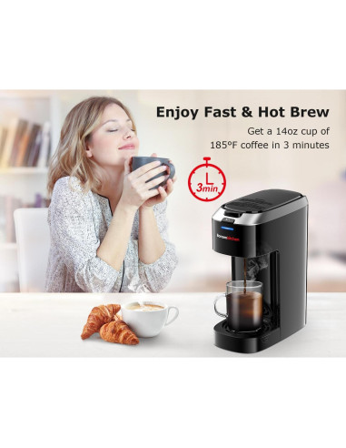 Cafetera de Una Sola Porción Bonsenkitchen CM3302 Plata 177-414ml