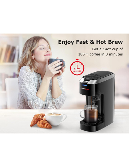 Cafetera de Una Sola Porción Bonsenkitchen CM3302 Plata 177-414ml