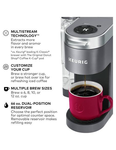 Cafetera de una sola porción Keurig K-Supreme Gris 1.96L