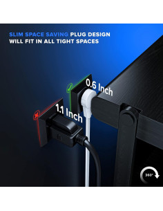 Cable de Extensión Maximm 1.83m Enchufe Plano 360 3 Salidas 2