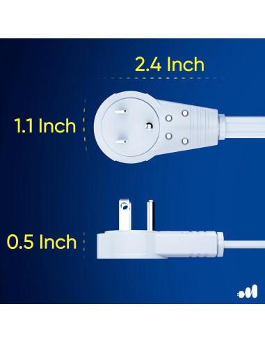 Cable de Extensión Maximm 1.83m Enchufe Plano 360 3 Salidas