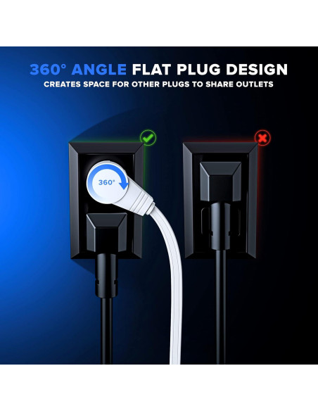 Cable de Extensión Maximm 1.83m Enchufe Plano 360 3 Salidas Cable de Extensión Maximm 1.83m Enchufe Plano 360 3 Salidas