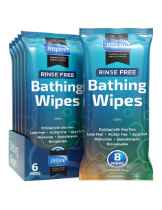 Toallitas de baño Inspire | 6 paquetes de 8 toallitas