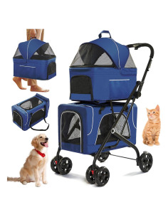 Carrito para mascotas Acesolid 4 en 1 para perros y gatos azul