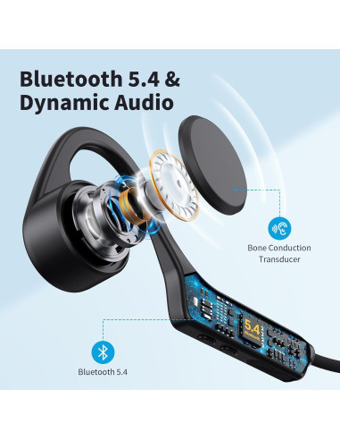 Auriculares Inalámbricos PSIER X11 Conducción Ósea IPX6 Negro
