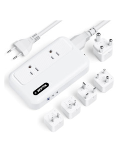 Convertidor de Voltaje BESTEK 220V a 110V con USB 3 Puertos