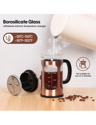 Prensa Francesa Panana 34oz Vidrio Borosilicato Cobre