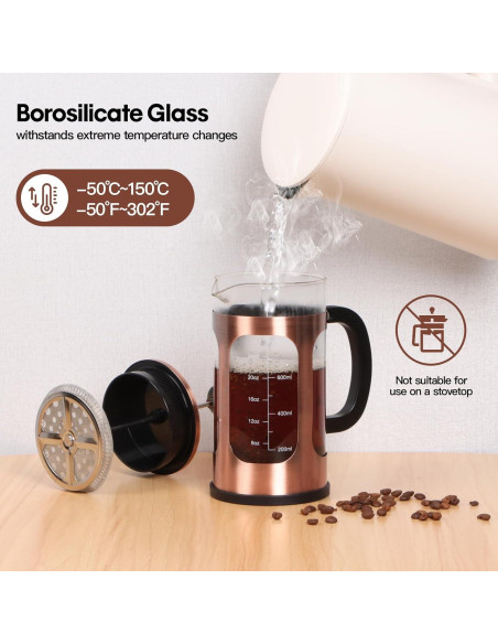 Prensa Francesa Panana 34oz Vidrio Borosilicato Cobre
