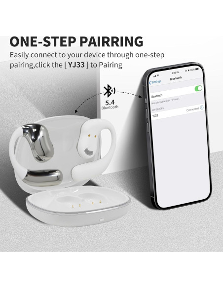 Auriculares Inalámbricos Bluetooth 5.4 YJ33 con Pantalla Táctil