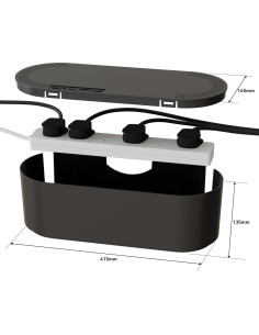 Caja de Organización de Cables D-Line Grande Negra 415x165x135mm 2