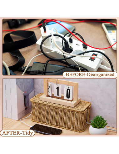 Caja de Gestión de Cables Marsui - 3 Piezas Ratán Sintético