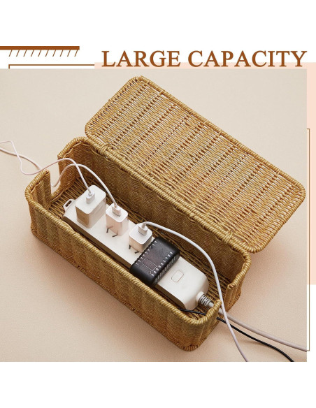 Caja de Gestión de Cables Marsui - 3 Piezas Ratán Sintético Caja de Gestión de Cables Marsui - 3 Piezas Ratán Sintético