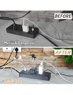 Organizador de Cables Acrílico 2PC PILISPARK a Prueba de Niños 2