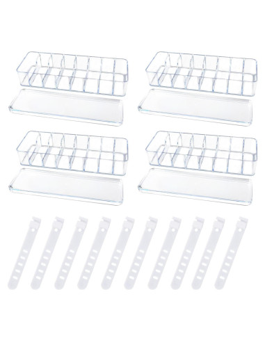 Caja organizadora de cables transparente PEUTIER 4 piezas 26.5x9.5x6cm