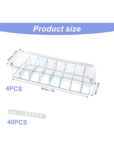 Caja organizadora de cables transparente PEUTIER 4 piezas 26.5x9.5x6cm 2