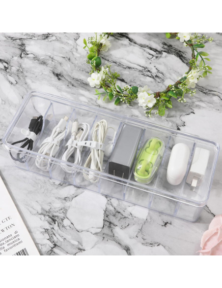 Caja organizadora de cables transparente PEUTIER 4 piezas 26.5x9.5x6cm Caja organizadora de cables transparente PEUTIER 4 piezas 26.5x9.5x6cm