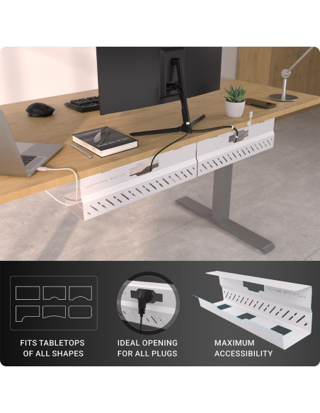 Bandeja de gestión de cables Ultimate Setup - 2 piezas - Blanco Bandeja de gestión de cables Ultimate Setup - 2 piezas - Blanco