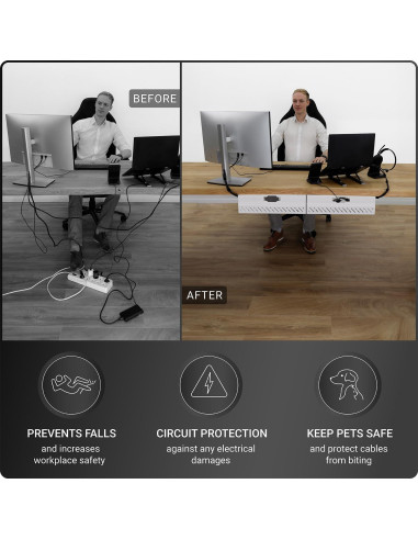 Bandeja de gestión de cables Ultimate Setup - 2 piezas - Blanco