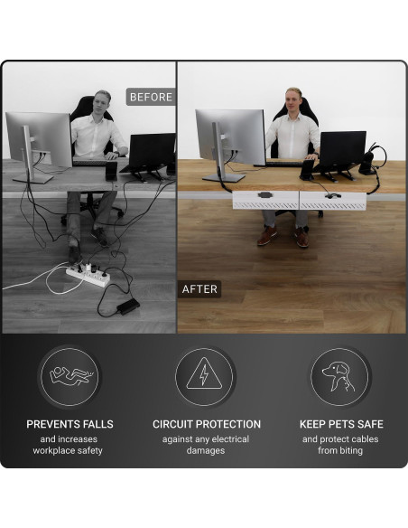 Bandeja de gestión de cables Ultimate Setup - 2 piezas - Blanco Bandeja de gestión de cables Ultimate Setup - 2 piezas - Blanco