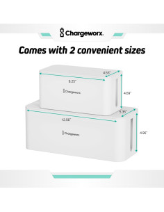 Set de Organizador de Cables ChargeWorx - 2 Cajas Blancas 2