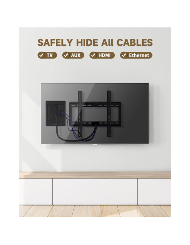 Kit de gestión de cables para TV HAPYTHDA negro 19.9x15.6 cm