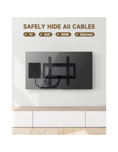 Kit de gestión de cables para TV HAPYTHDA negro 19.9x15.6 cm