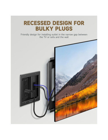 Kit de gestión de cables para TV HAPYTHDA negro 19.9x15.6 cm