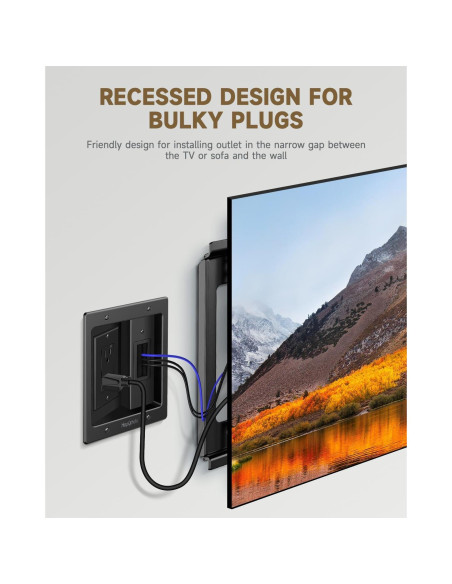 Kit de gestión de cables para TV HAPYTHDA negro 19.9x15.6 cm