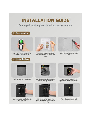 Kit de gestión de cables para TV HAPYTHDA negro 19.9x15.6 cm