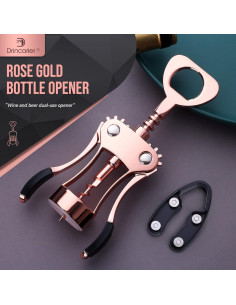Sacacorchos Drincarier de ala con abridor dorado 2 en 1 2