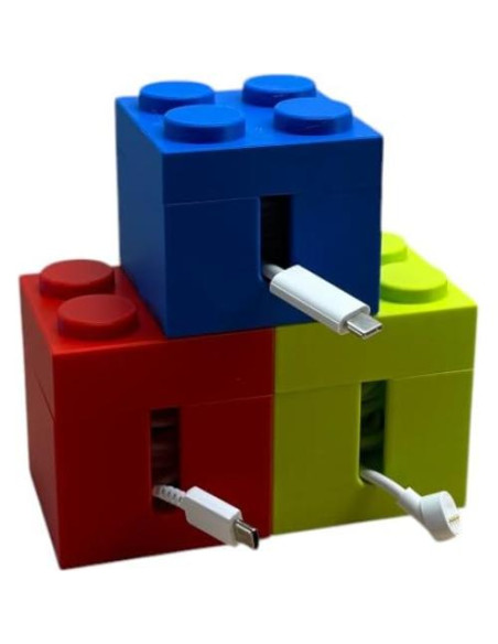 Organizador de Cables en Cubo - Ladrillo Arcoíris - Pequeño y Grande