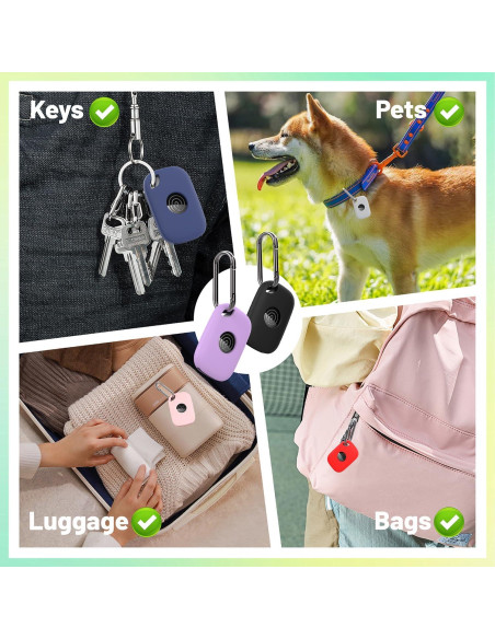 4 Fundas de Silicona para Tile Pro 2024 con Llavero - Negro 4 Fundas de Silicona para Tile Pro 2024 con Llavero - Negro