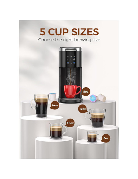 Cafetera COWSAR CM3729E-BLACK 2 en 1 para cápsulas y café molido