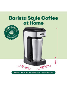 Cafetera de Una Sola Porción BELLA 414 ml Negra Automática 2