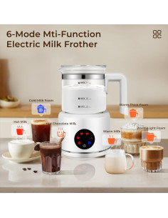 Espumador de Leche Eléctrico JXXM 550W 17oz Blanco 6 en 1 2