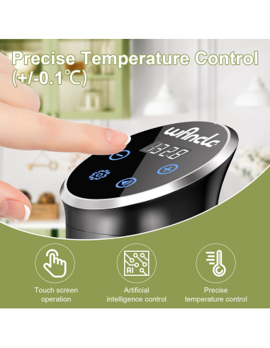 Cocinero Sous Vide Wancle 1100W Compacto IPX7 Negro