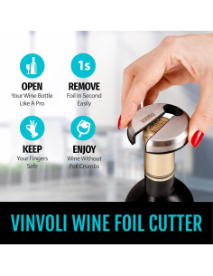 Cortador de Foil de Vino Vinvoli - Acero Inoxidable - Elegante 2